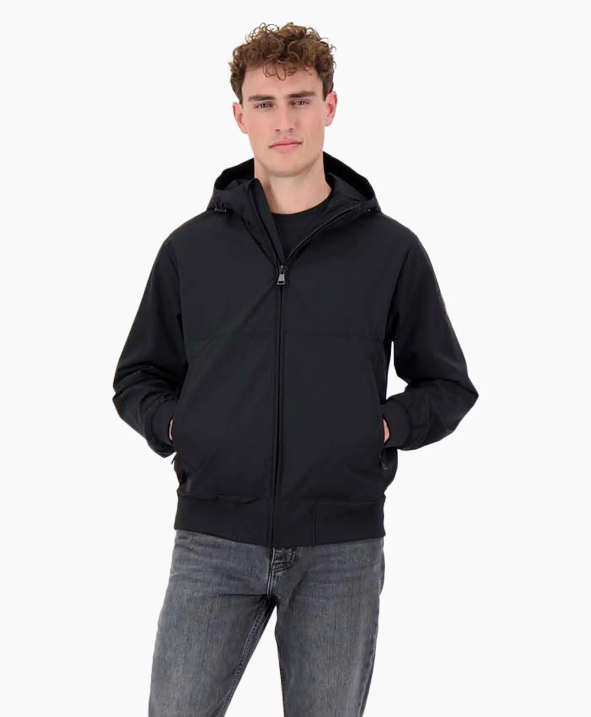 New Jack Hooded Four-Fay Stretch Zwart Heren Jassen