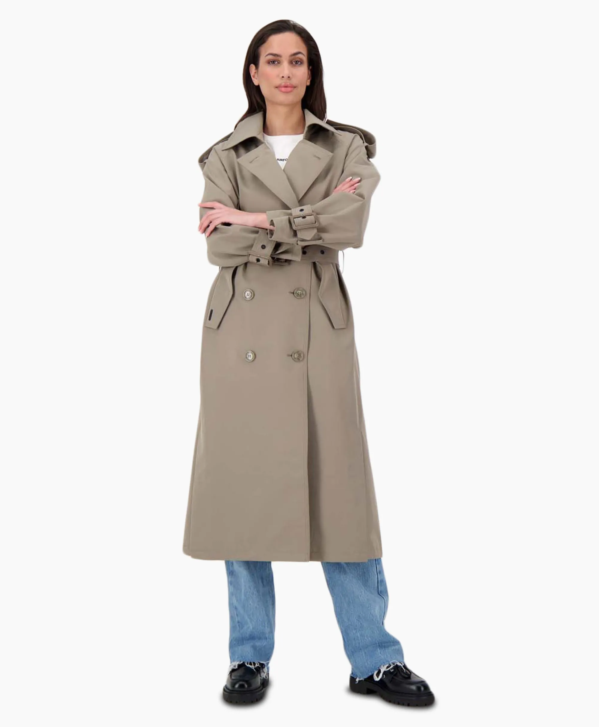 Outlet Trenchcoat Body Warmer Trench Khaki Dames Jassen