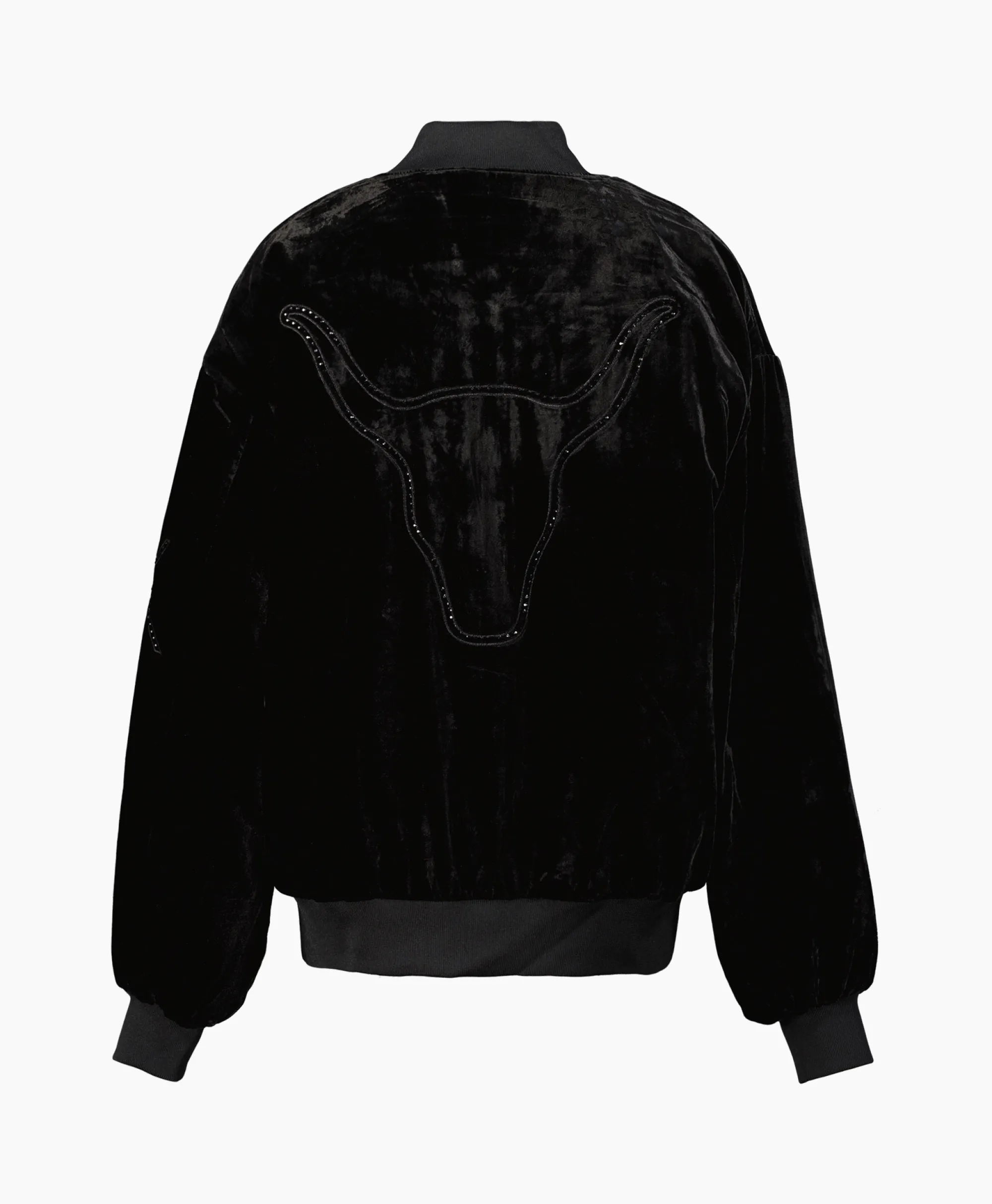 Sale Bomberjack Ladies Woven Oversized Velvet Zwart Dames Jassen