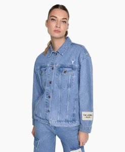 Best Jack Woven Denim Blauw Dames Jassen