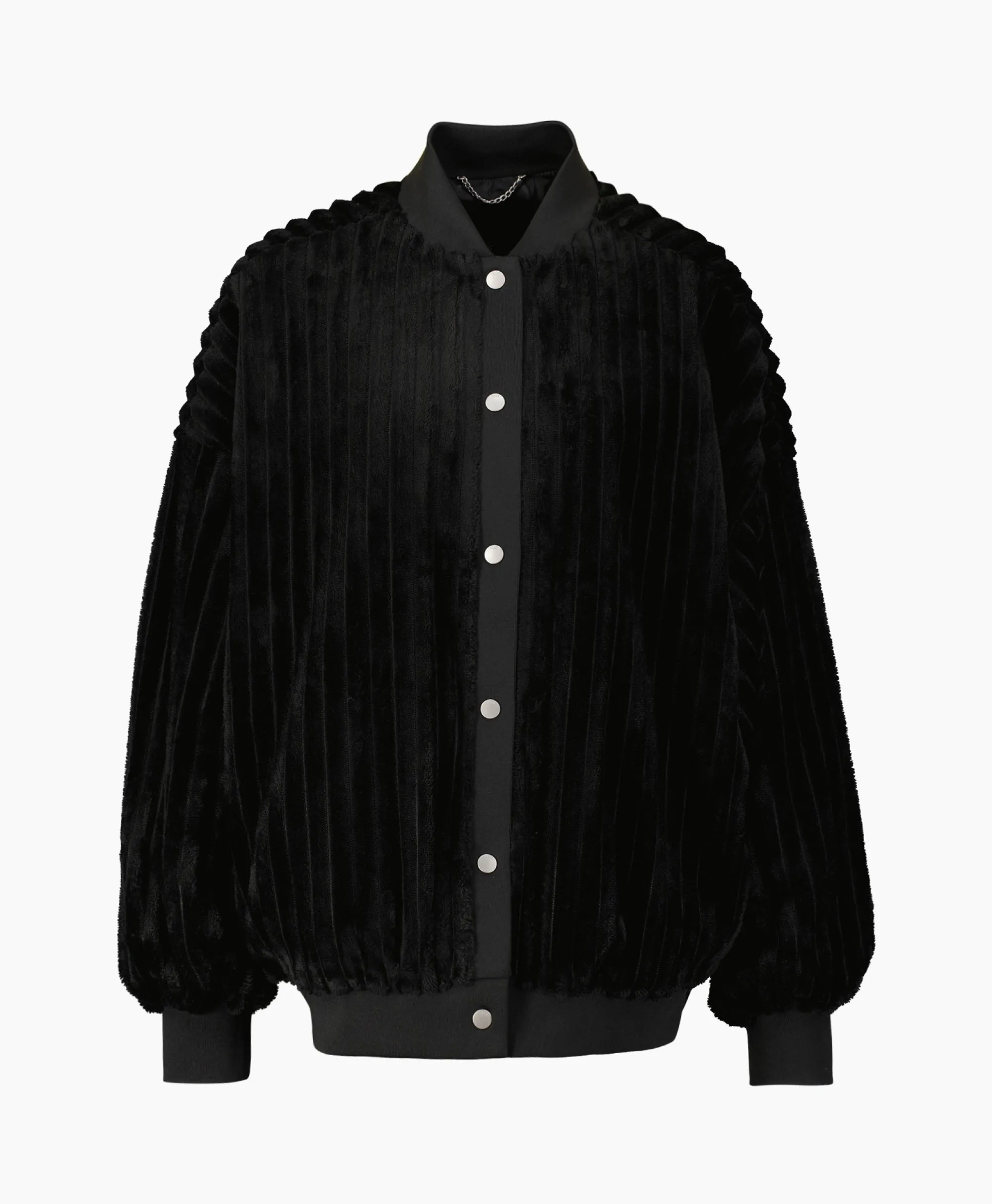 Hot Jack Woven Rib Fur Bomber Zwart Dames Jassen