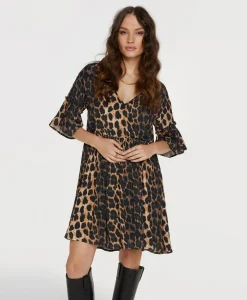 Discount Jurk Ladies Woven Animal Dress Print + 2 Kleurig Dames Bruiloftskleding