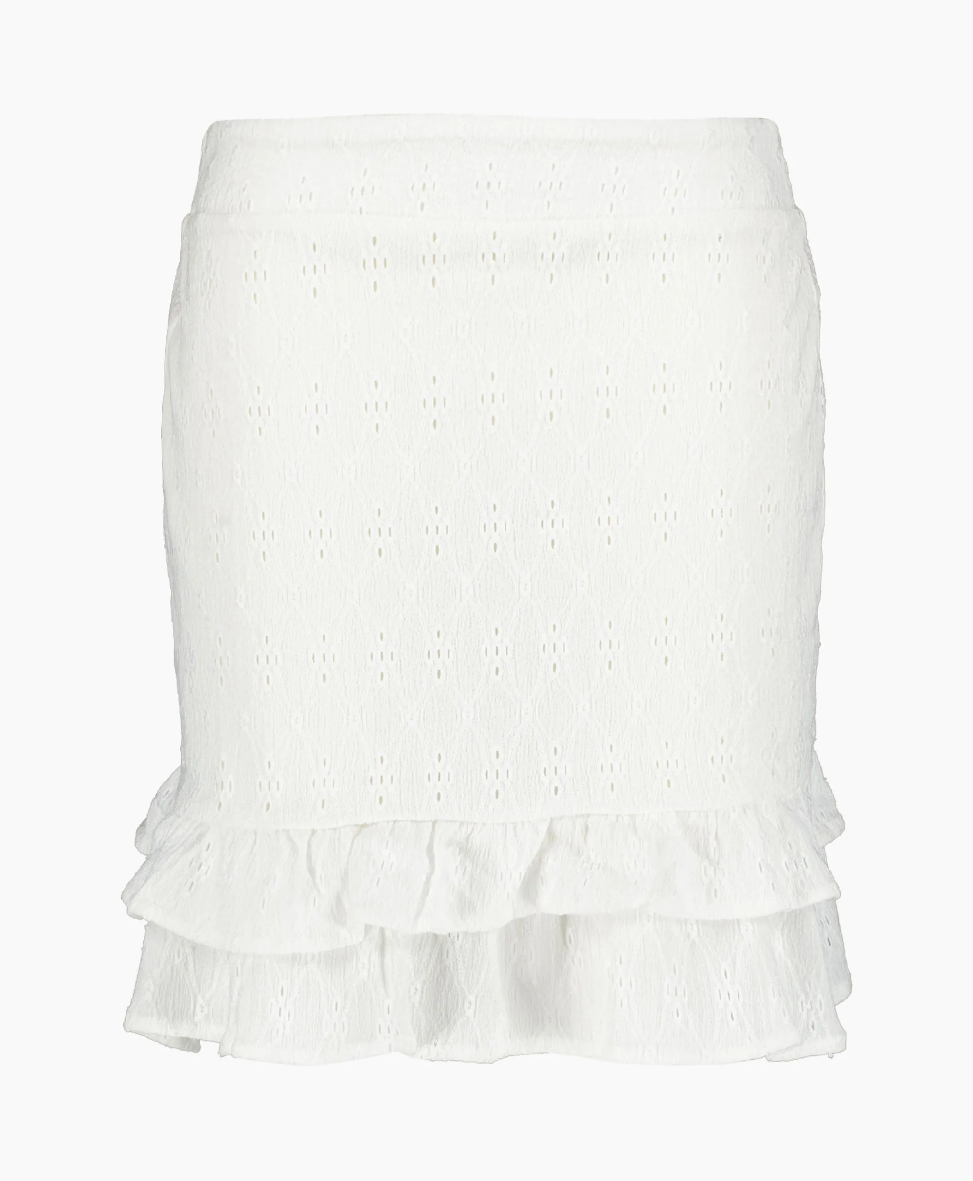 Sale Minirok Knitted Jersey Broderie Skirt Off White Dames Rokken