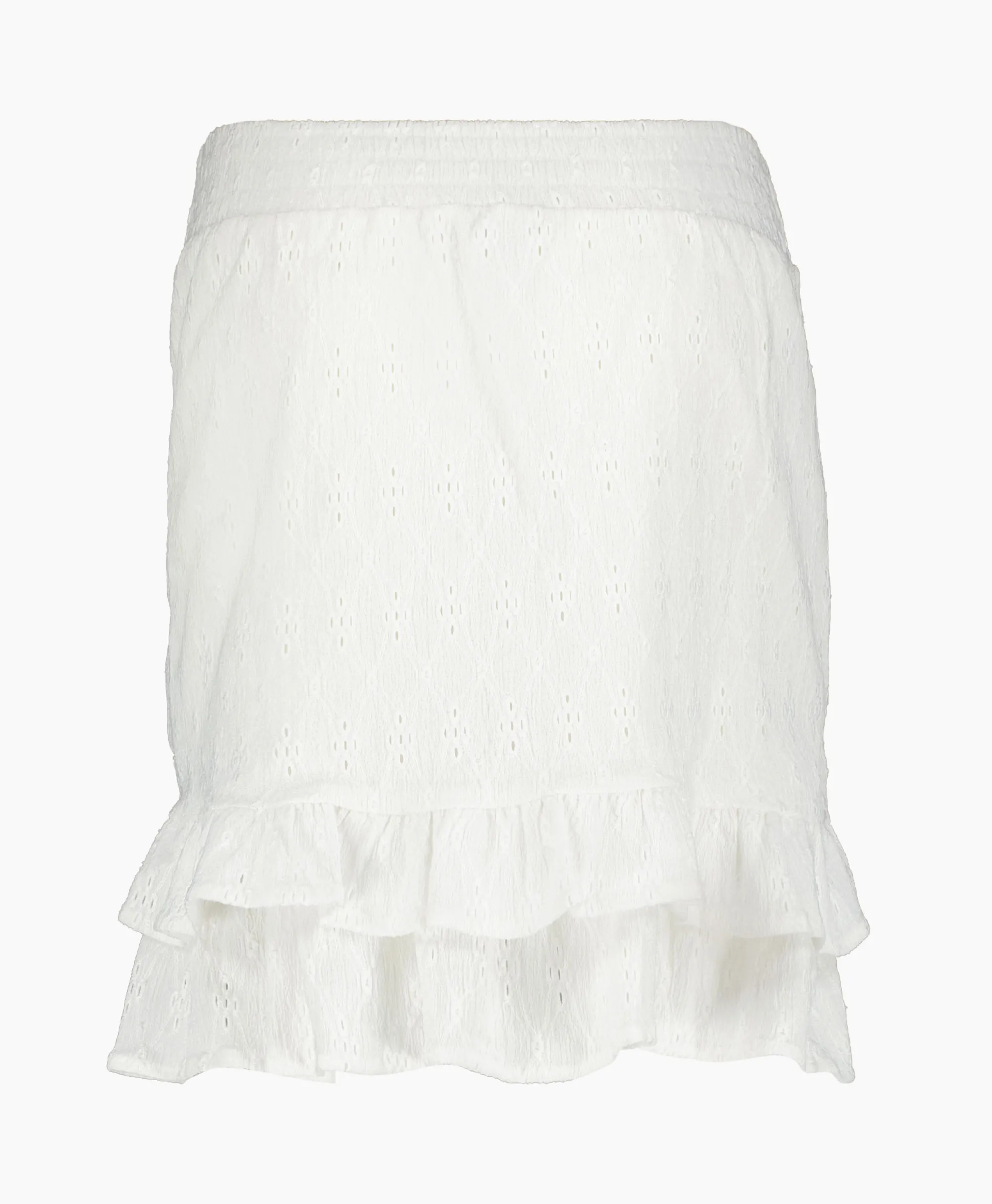 Sale Minirok Knitted Jersey Broderie Skirt Off White Dames Rokken