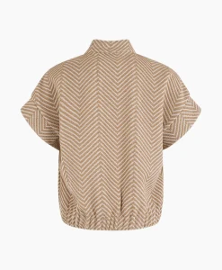 Anna Van Toor Gilet 26A11-02097 Zand*Dames Blouses