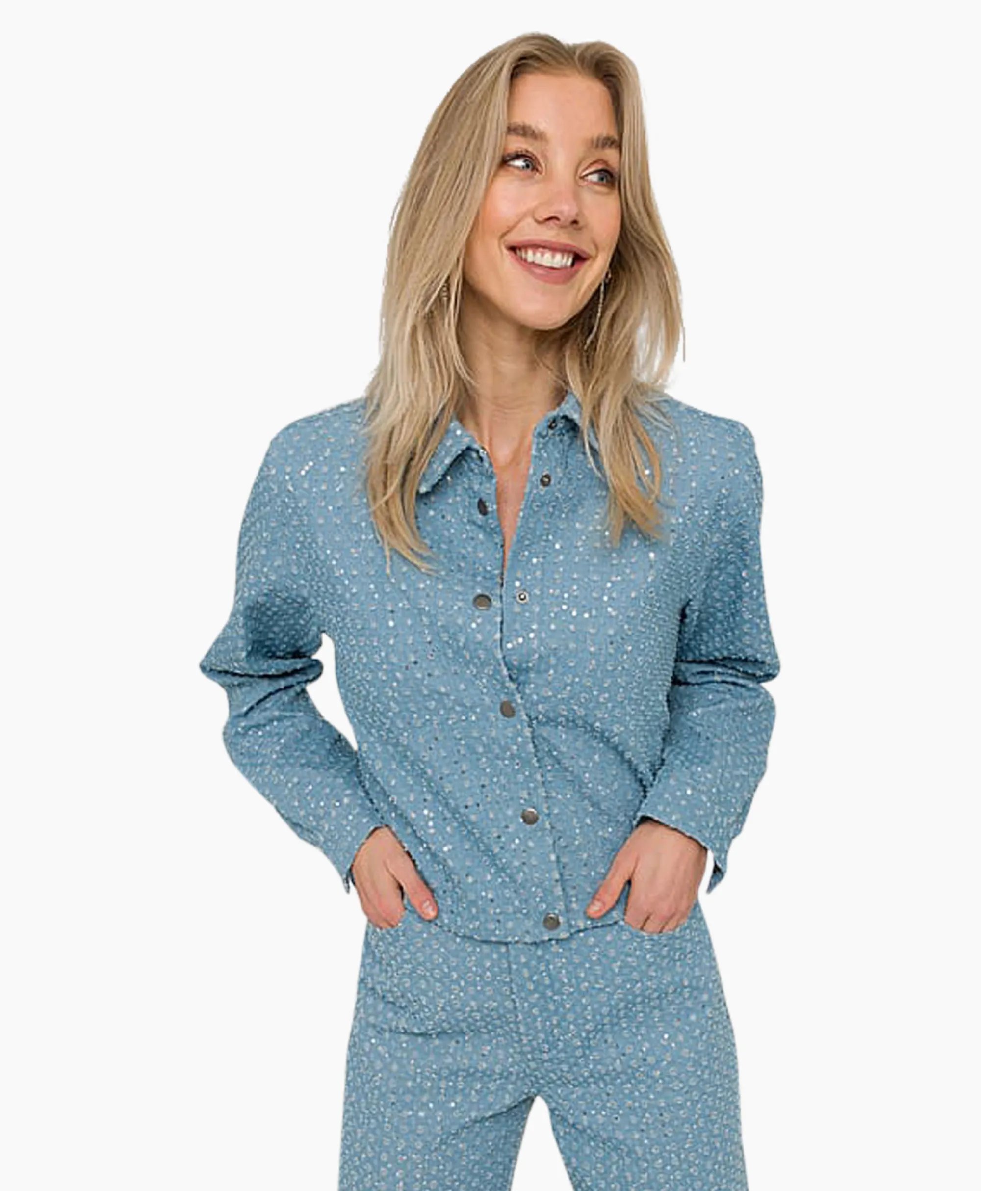 Clearance Spijkerjas 17A01-02612 Blauw Dames Blouses