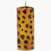 Outlet Kaars Large Leopard Print Pillar Candle Bruin Lifestyle Lifestyle
