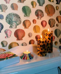 Outlet Kaars Large Leopard Print Pillar Candle Bruin Lifestyle Lifestyle
