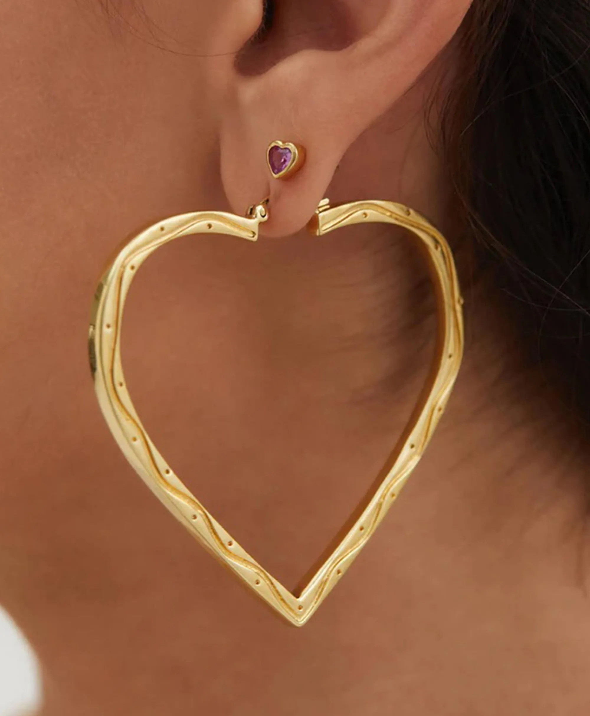 Clearance Oorbellen Funky Love Hoop Goud Dames Sieraden