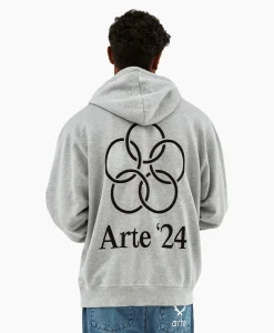 Discount Hoodie Arte'24 Circles Back Grijs Heren Truien