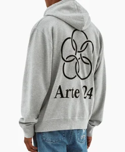 Discount Hoodie Arte'24 Circles Back Grijs Heren Truien