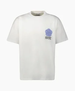 Discount T-Shirt Korte Mouw Circle Flower Back Front Print Wit Heren T-Shirts