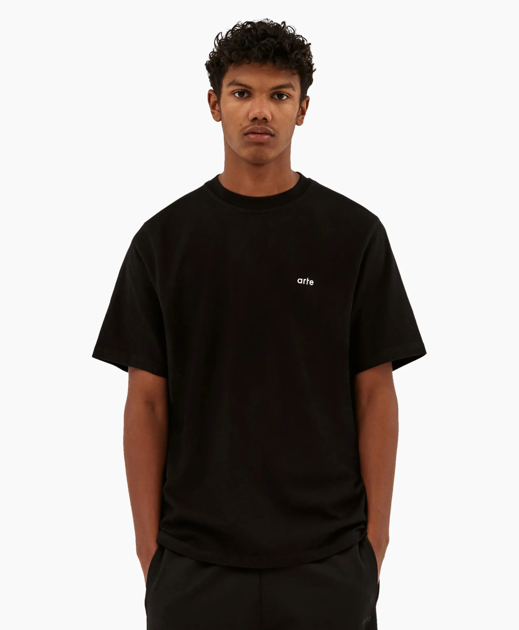 Clearance T-Shirt Korte Mouw Circle Runner Back Print Zwart Heren T-Shirts