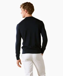 Best Pullover Rib Zip Polos Ls Donker Blauw Heren Truien