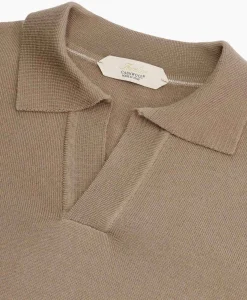 Online Pullover Buttonless Polo L Taupe Heren Truien