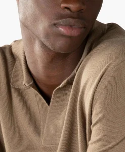 Online Pullover Buttonless Polo L Taupe Heren Truien