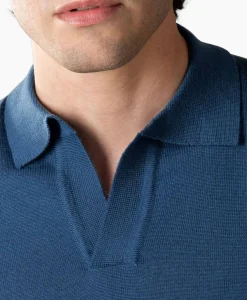 Aurelien Pullover Buttonless Polo L Blauw*Heren Truien
