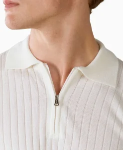 Pullover Rib Zip Polos Ls Ivoor / Naturel Heren Truien