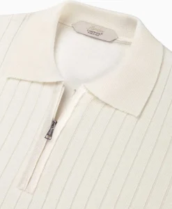 Pullover Rib Zip Polos Ls Ivoor / Naturel Heren Truien