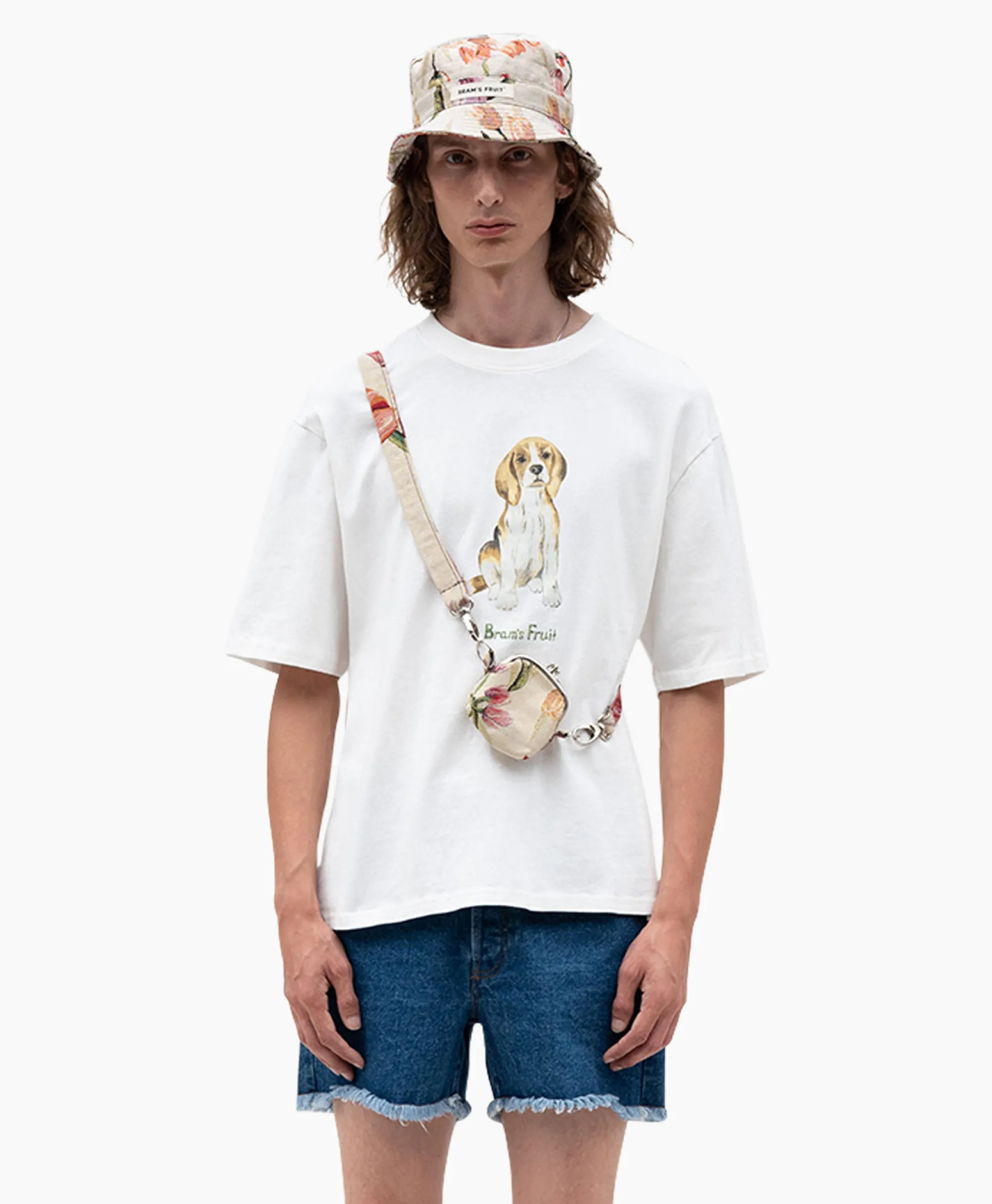 Outlet Bram's Fruit T-Shirt Korte Mouw Beagle Aquarel Wit Heren T-Shirts