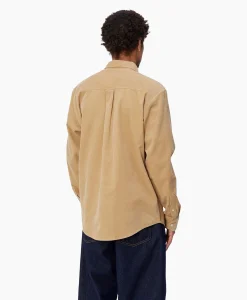 New Overhemd L/S Madison Fine Cord Beige Heren Overhemden