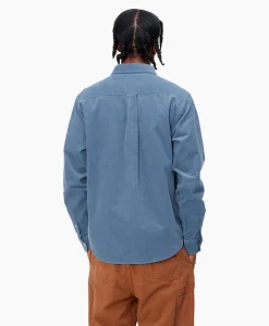 Carhartt Wip Overhemd L/S Madison Fine Cord Blauw*Heren Overhemden
