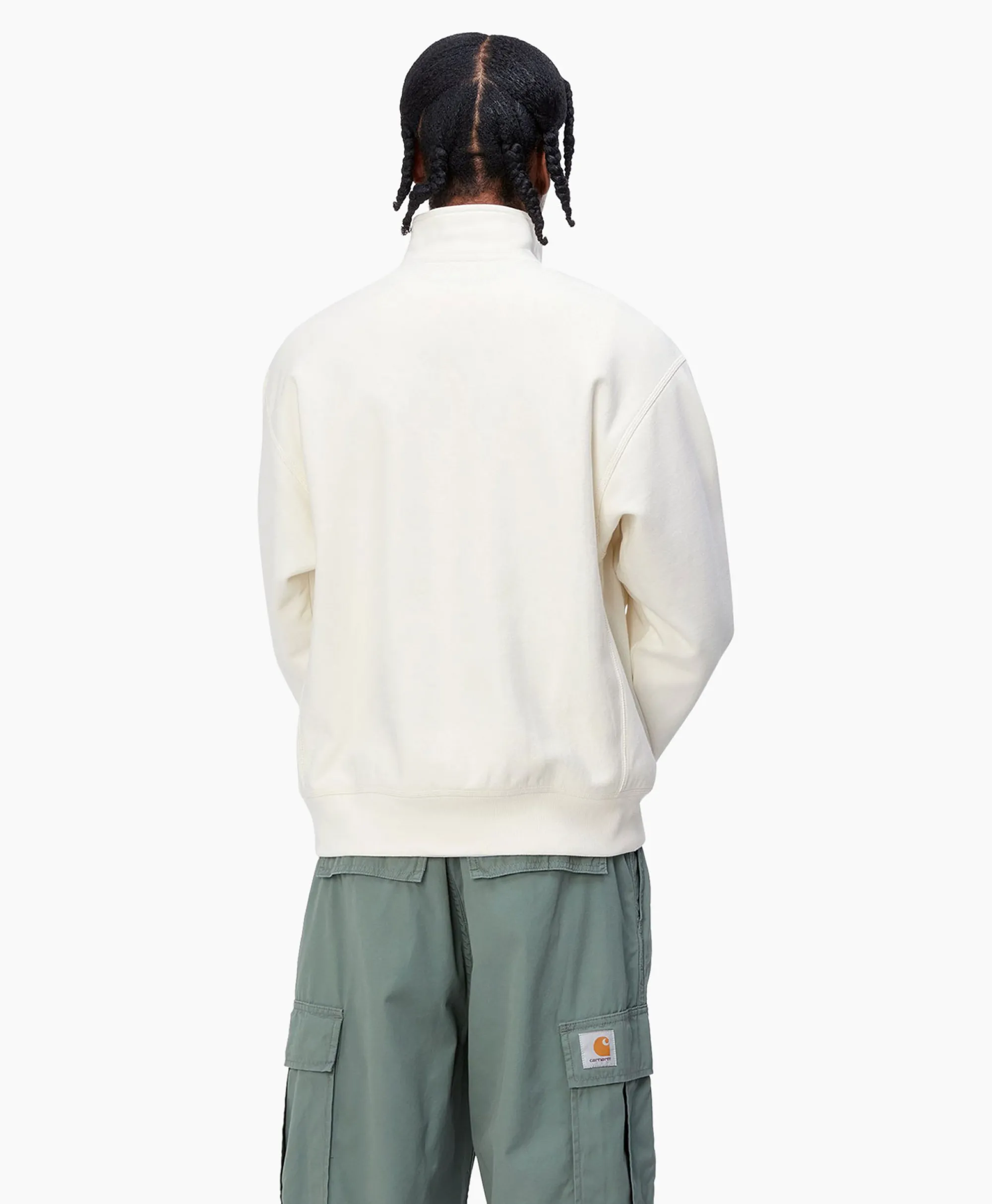 Clearance Sweater Half Zip American Script Ecru Heren Truien