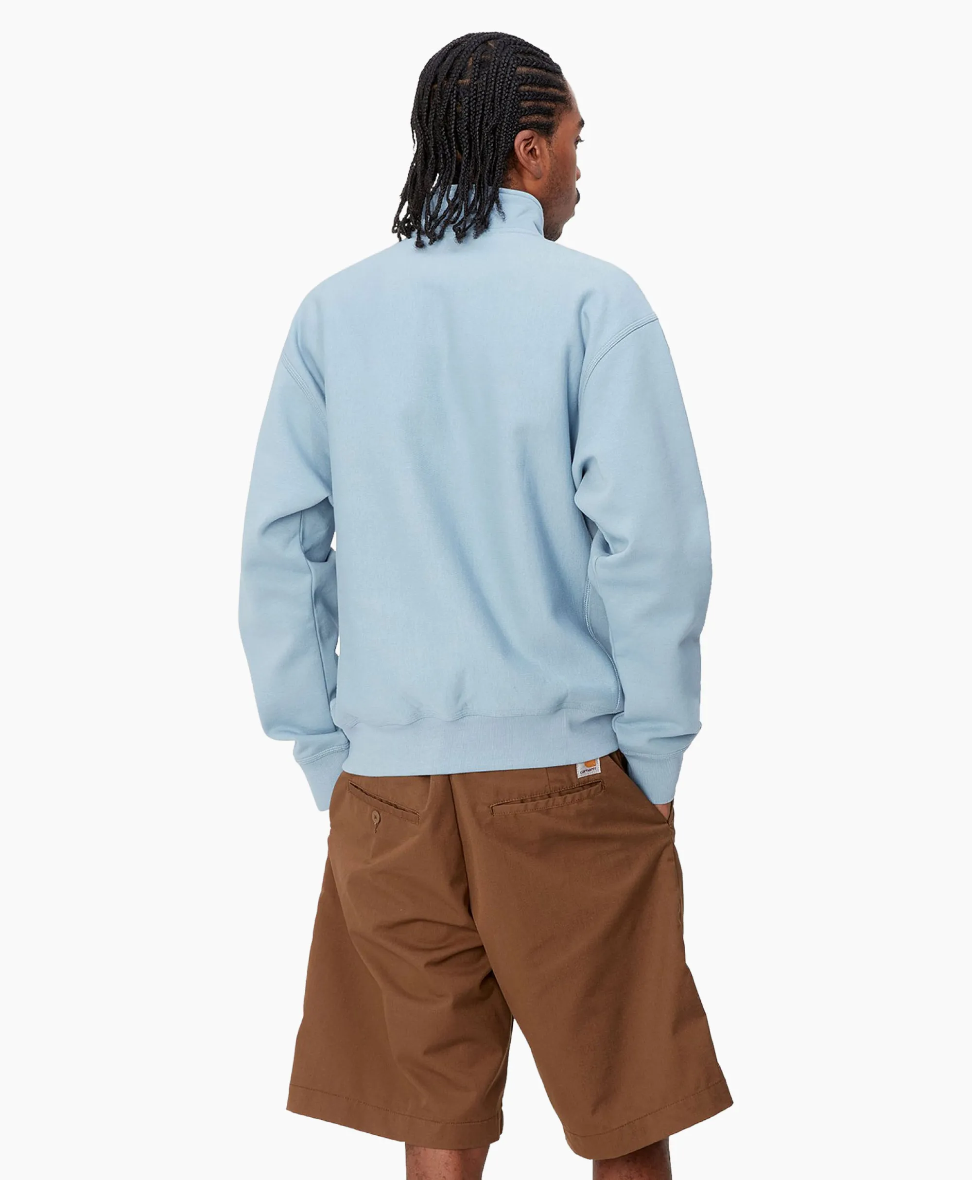 Hot Sweater Half Zip American Script Blauw Heren Truien