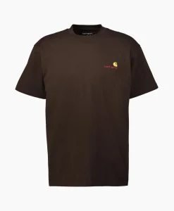Carhartt Wip T-Shirt S/S American Script Organic Cotton Donker Bruin*Heren T-Shirts