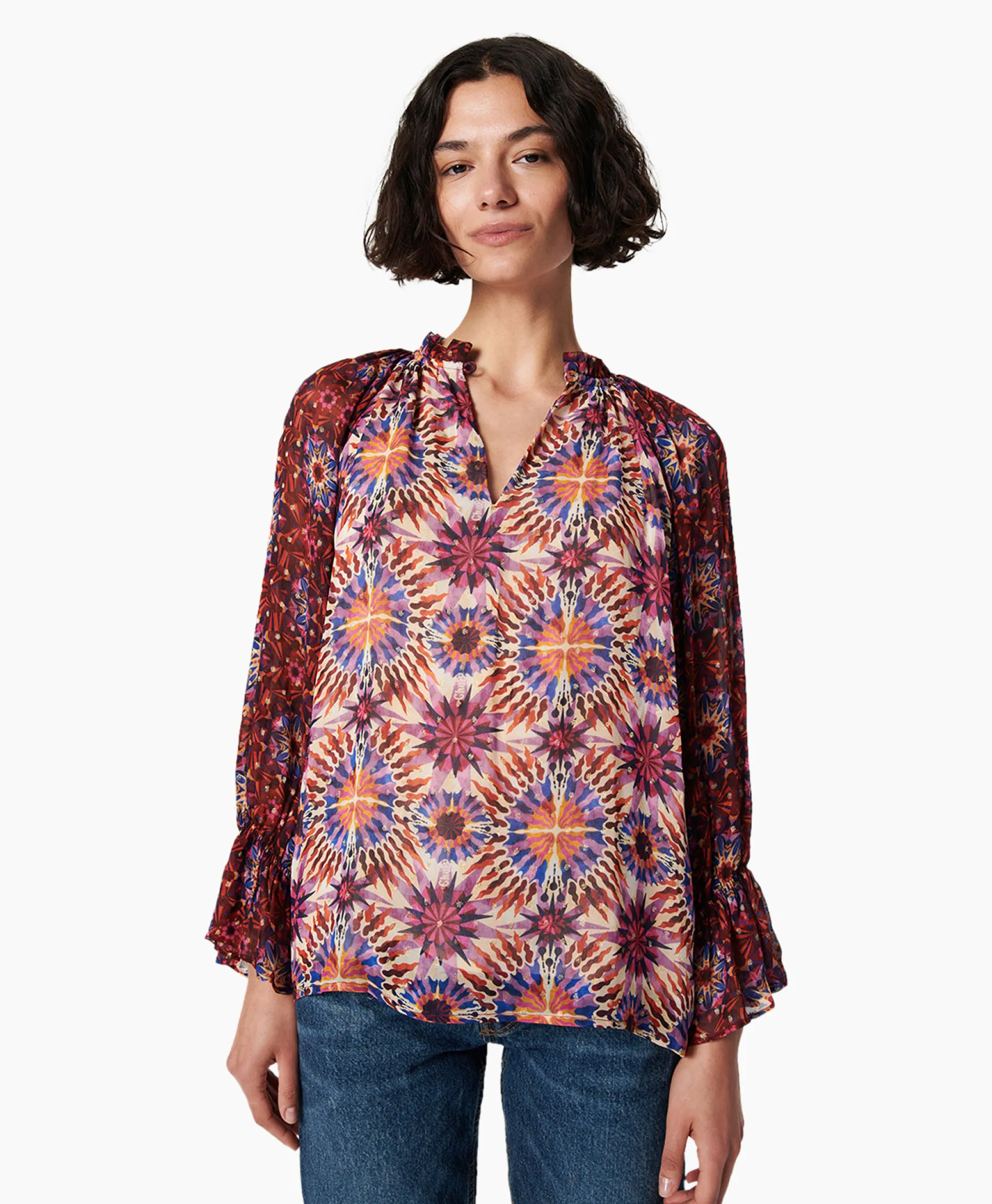 Clearance Blouse Lena Bordeaux Dames Blouses