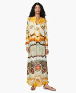 Hot Maxi Jurk Layla Geel Dames Bruiloftskleding