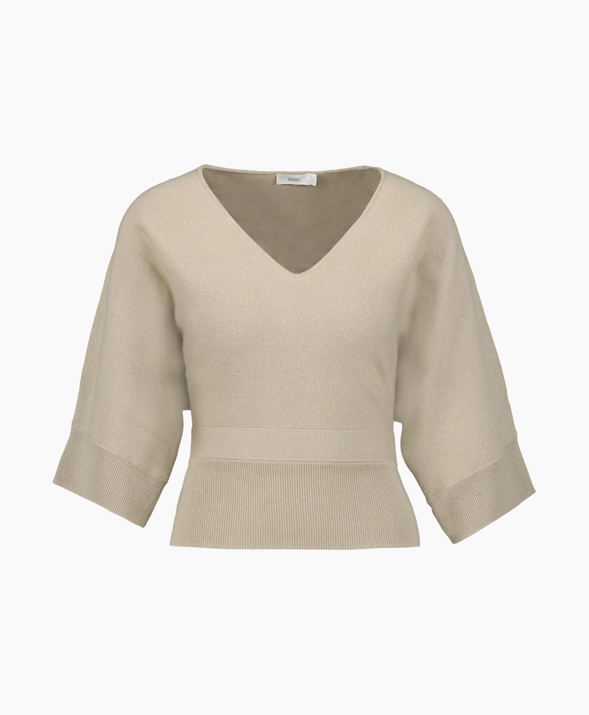 Pullover Short Sleeve Wrap Grijs Dames Truien