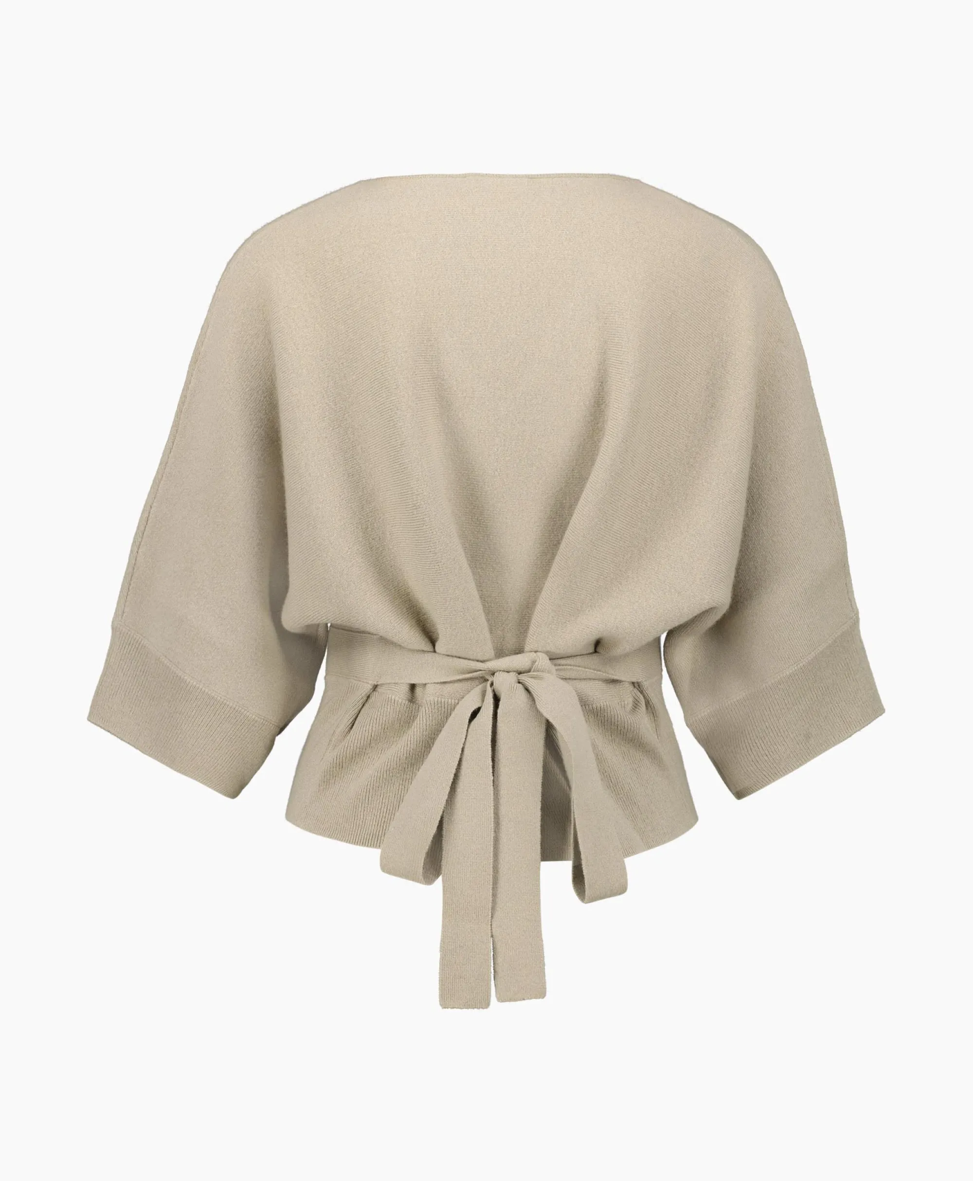 Pullover Short Sleeve Wrap Grijs Dames Truien