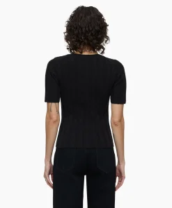 Closed Top Crew Neck Short Sleeve Zwart*Dames T-Shirts & Tops