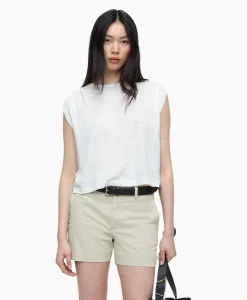 Closed Top Pleated Sleeveless Ecru*Dames T-Shirts & Tops