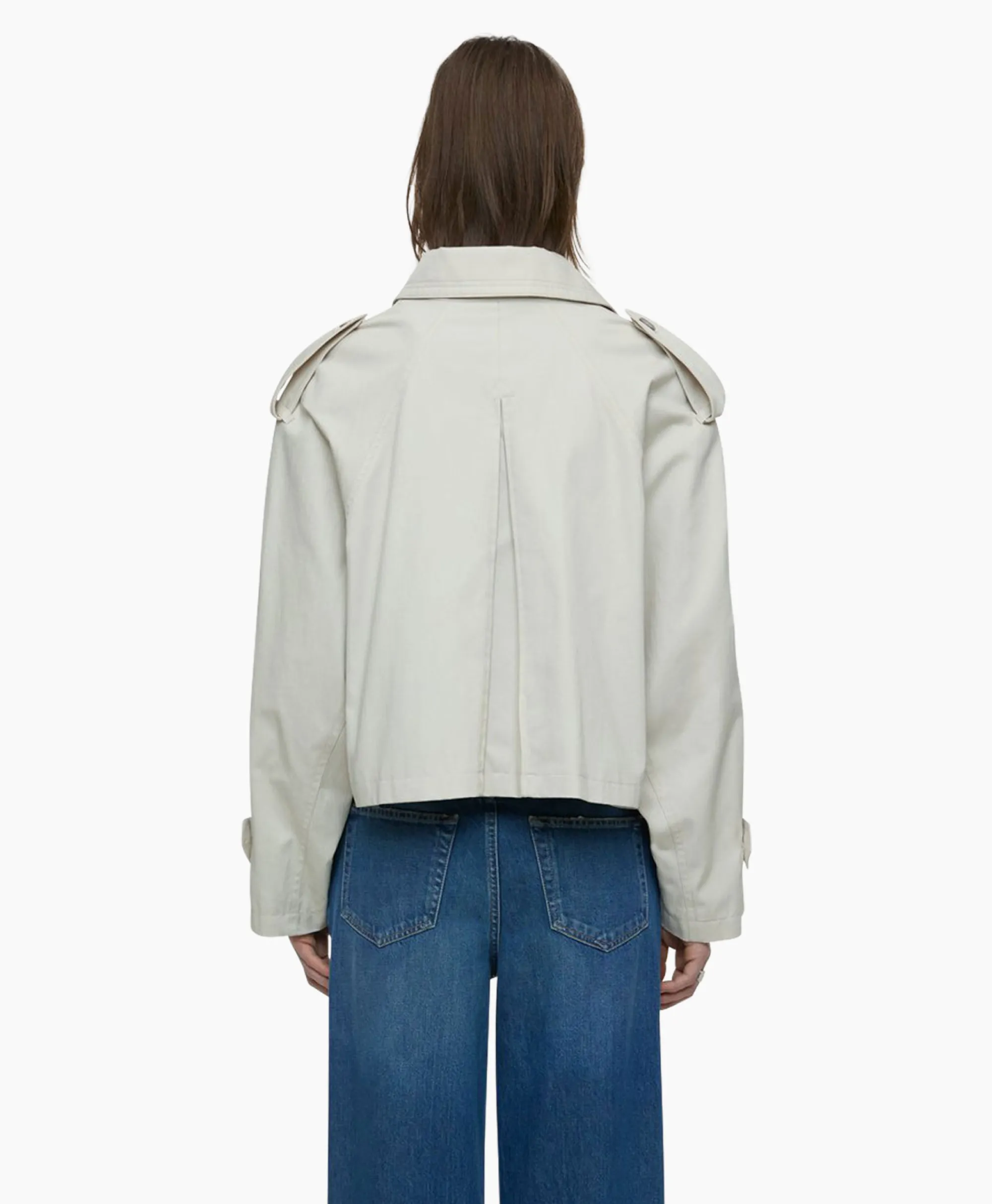 Best Trenchcoat Cropped Ecru Dames Jassen