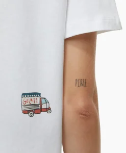 New T-Shirt Korte Mouw Printed Wit Dames T-Shirts & Tops