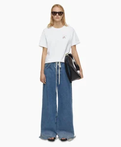 New T-Shirt Korte Mouw Printed Wit Dames T-Shirts & Tops