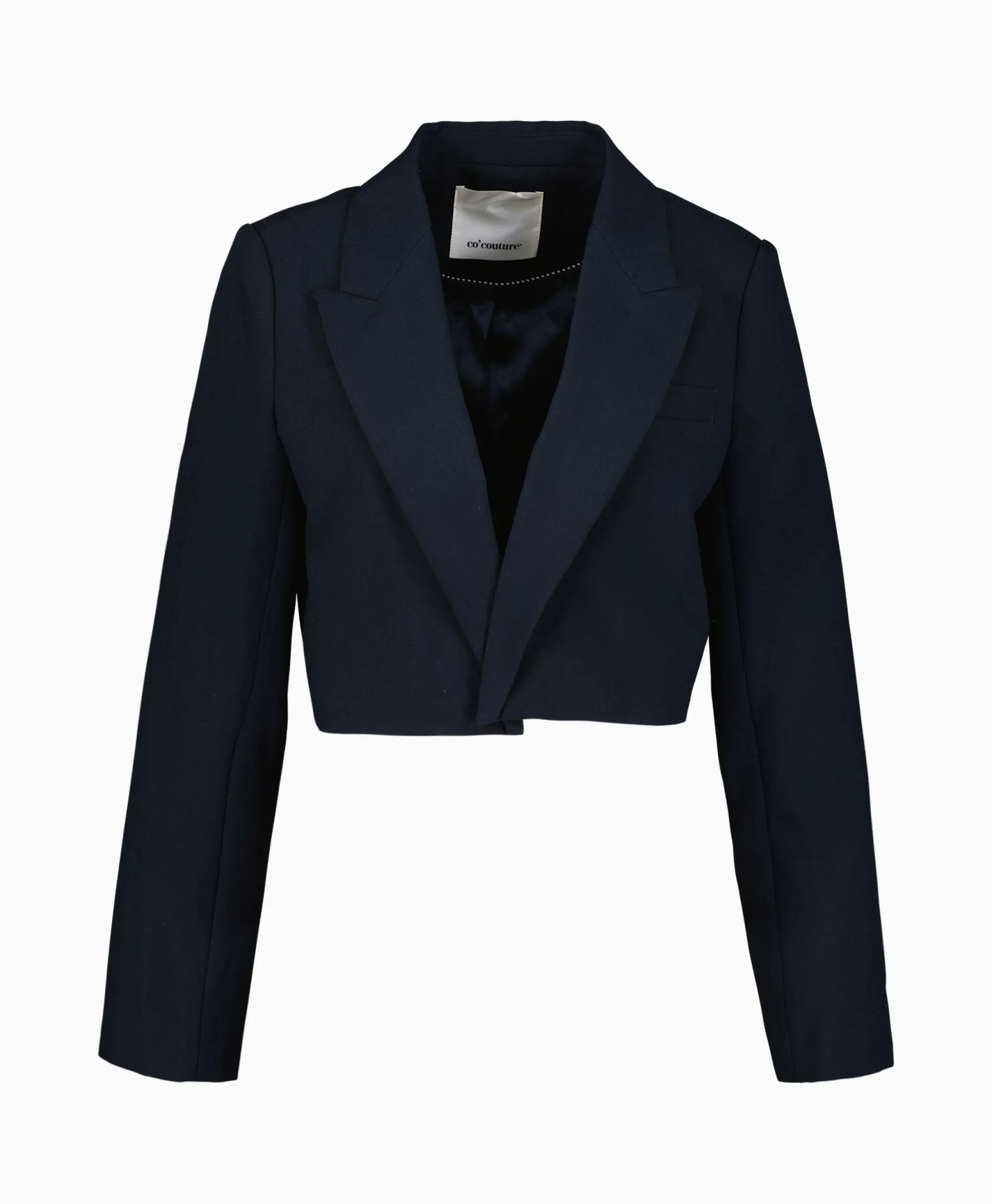 New Co'Couture Blazer Vola Crop Donker Blauw Dames Blazers