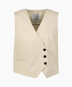 Clearance Co'Couture Gilet Aries Denim Vest Off White Dames Gilets