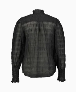 Online Co'Couture T-Shirt Korte Mouw Structurecc Line Frill Zwart Dames Blouses