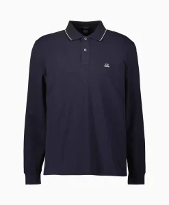 Discount Polo Stretch Piquet Regular Long Sleeve Donker Blauw Heren Polo's