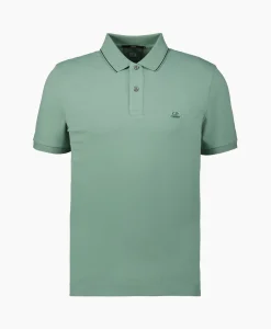 Discount Polo Stretch Piquet Striped Collar Licht Groen Heren Polo's