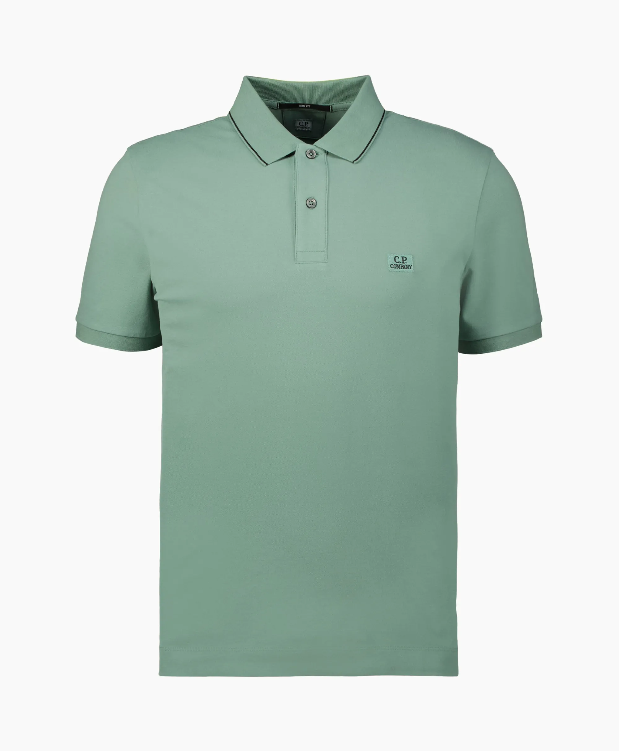 Discount Polo Stretch Piquet Striped Collar Licht Groen Heren Polo's