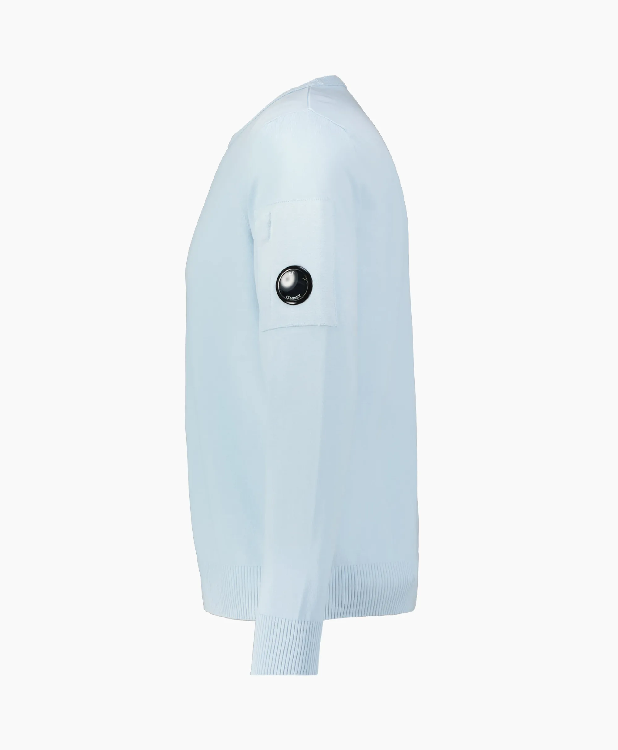 Clearance Pullover Cotton Crepe Knit Licht Blauw Heren Truien