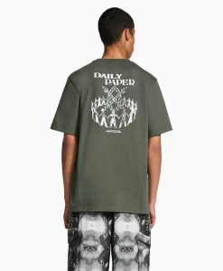 T-Shirt Korte Mouw Hand Donker Groen Heren T-Shirts