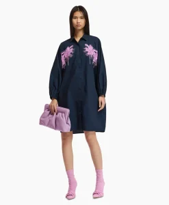 Essentiel Antwerp Mini Jurk Frilled Blauw*Dames Bruiloftskleding