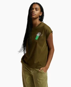 Essentiel Antwerp T-Shirt Korte Mouw Faustina Groen*Dames T-Shirts & Tops