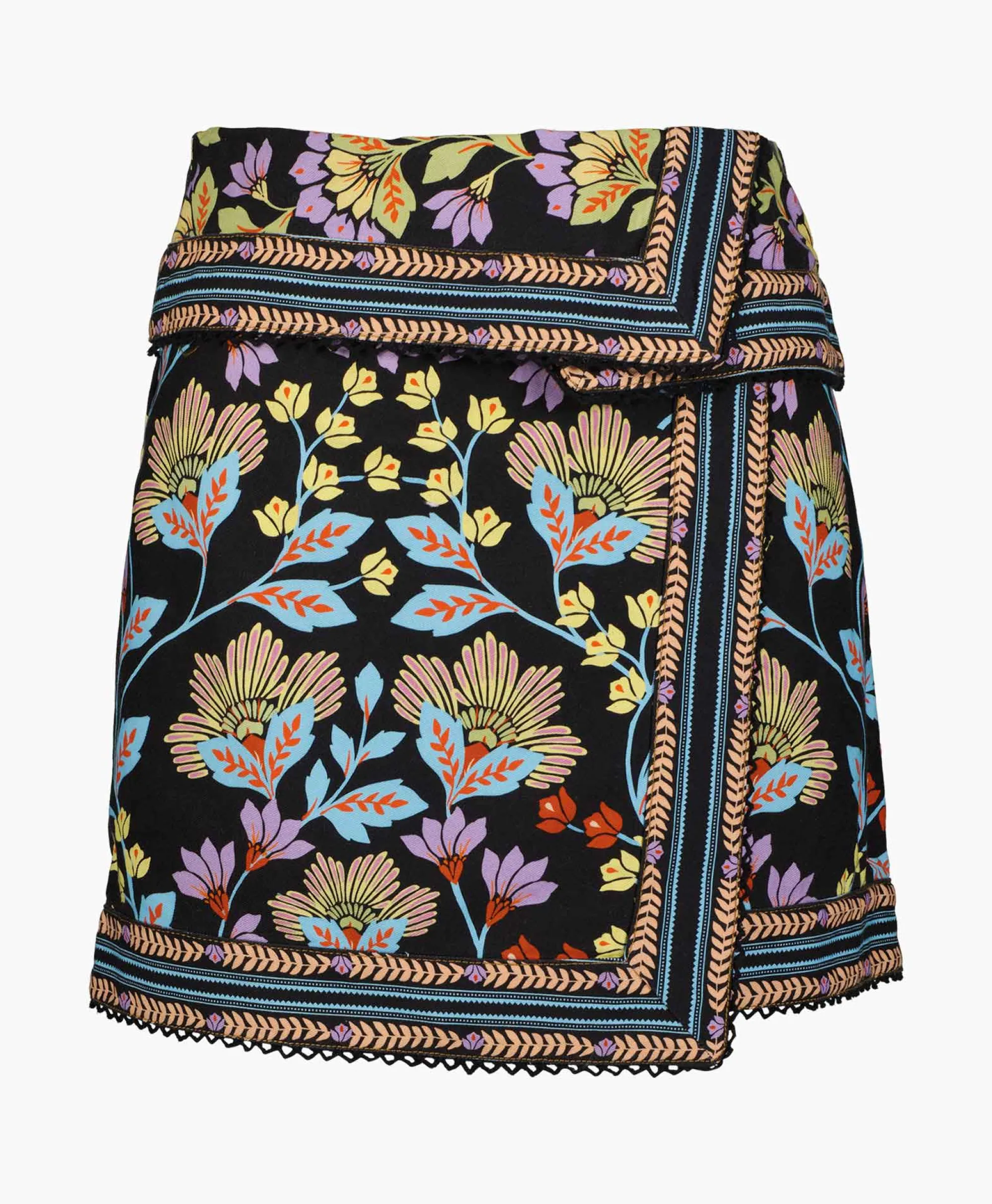 New Minirok Flowery Black Zwart Dames Rokken