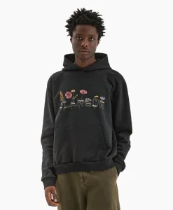 Online Flaneur Hoodie Botanical Zwart Heren Truien